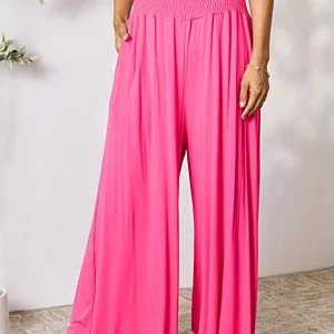 Elegante broek met wijde pijpen en elastische tailleband - Comfortabele, ondoorzichtige stof, verkrijgbaar in maat S-3XL