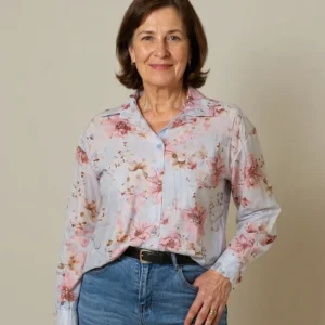 Blouse Fiori - Licht Transparante Blouse met Bloemenprint