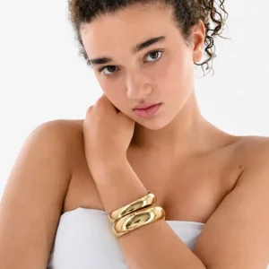 Statement bangle medium - goud