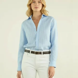 Blouse Linnenmix Gestreept patroon Dames