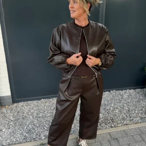 Vegan leather broek