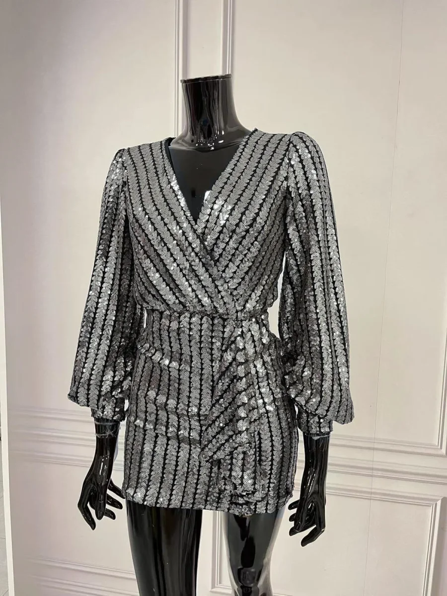SEQUIN DRESS SILVER - Afbeelding 3