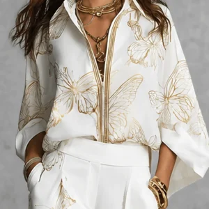 Miss | Blouse Dames Loose Fit Lange Mouwen - Katoenblend