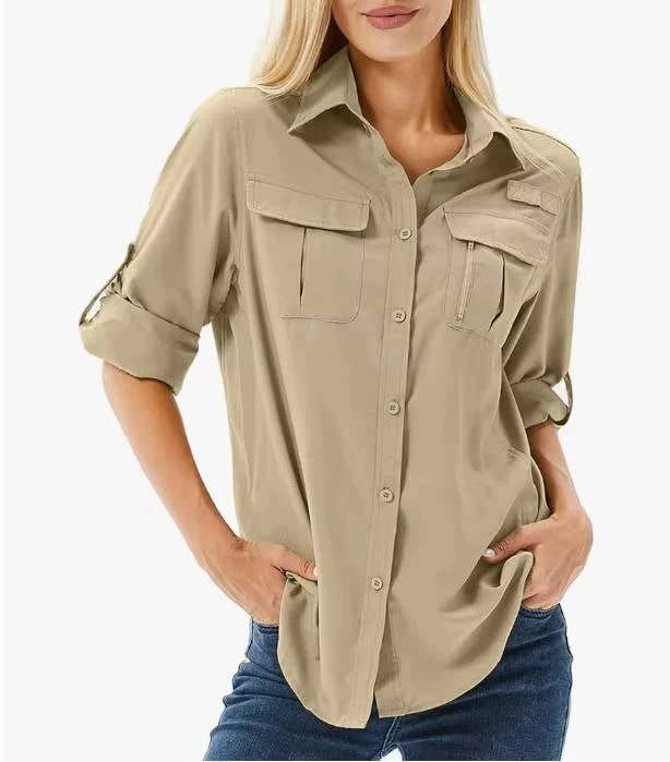 Miss | Blouse Dames Outdoor Lange Mouw Safari - Polyester - Afbeelding 8