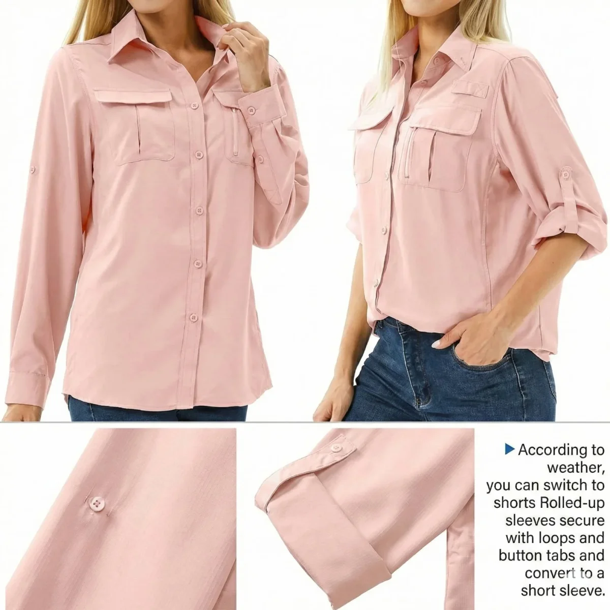 Miss | Blouse Dames Outdoor Lange Mouw Safari - Polyester - Afbeelding 3