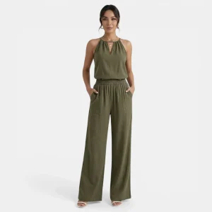 Miss | Tweedelige Set Dames Halter Top & Wijde Broek – Co-ord Set Polyester